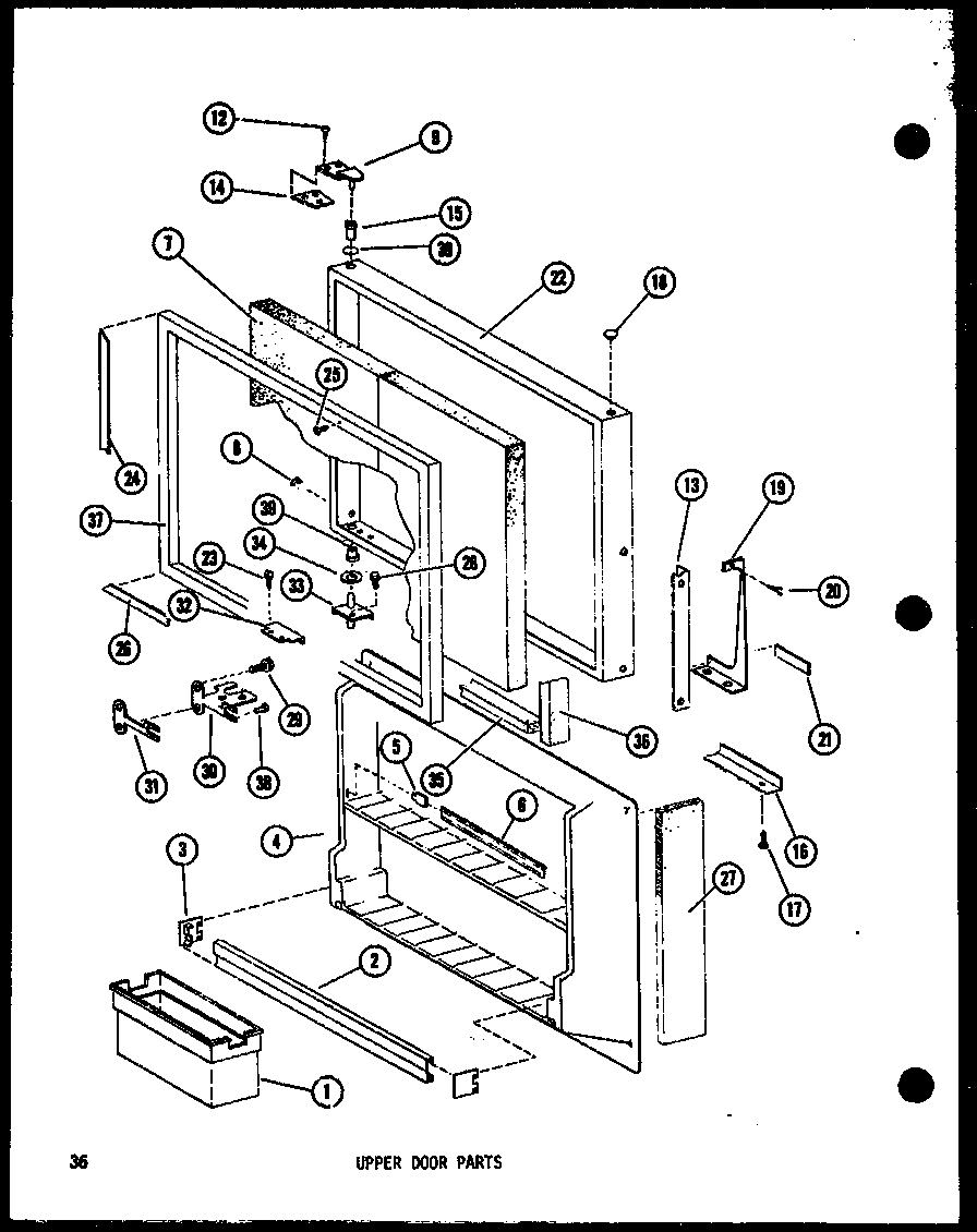 UPPER DOOR PARTS (TD23E-C/P74660-15WC) (TD23E/P74660-15W) (TD23E-A/P74660-15WA) (TD23E-L/P74660-15WL) (TD23E-G/P74660-15WG)