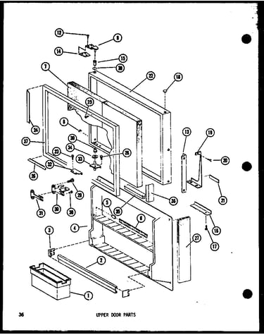 Upper door parts (td23e-c/p74660-15wc) (td23e/p74660-15w) (td23e-a/p74660-15wa) (td23e-l/p74660-15wl) (td23e-g/p74660-15wg)