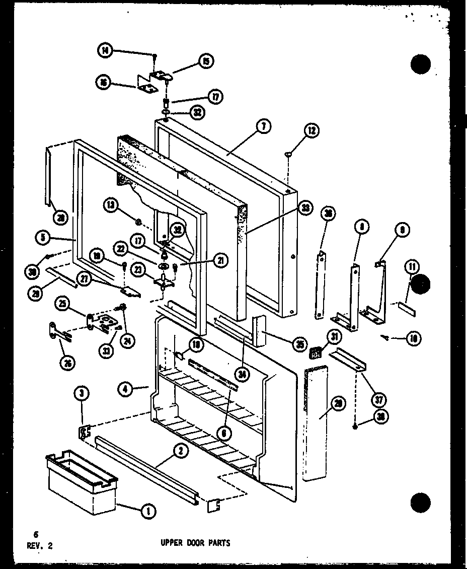 UPPER DOOR PARTS (TD523E-C/P75288-1WC) (TD523E/P75288-1W) (TD523E-A/P75288-1WA) (TD523E-L/P75288-1WL) (TD523E-G/P75288-1WG) (TD518E/P75288-2W)