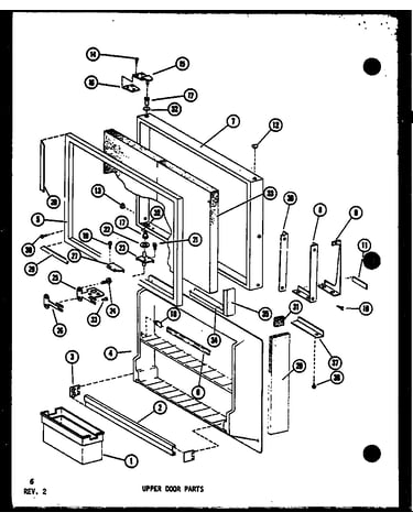Upper door parts (td523e-c/p75288-1wc) (td523e/p75288-1w) (td523e-a/p75288-1wa) (td523e-l/p75288-1wl) (td523e-g/p75288-1wg) (td518e/p75288-2w)