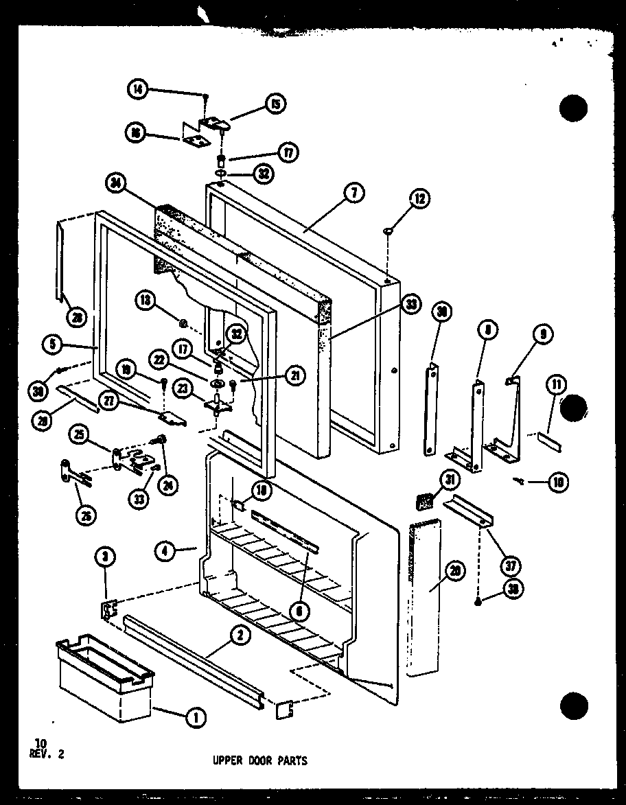 UPPER DOOR PARTS (TM518F-C/P75288-11WC) (TM518F/P75288-11W) (TM518F-A/P75288-11WA) (TM518F-L/P75288-11WL) (TM518F-G/P75288-11WG) (TD523F-G/P75288-10WG) (TD523F-L/P75288-10WL) (TD523F-A/P75288-10WA) (TD523F/P75288-10W) (TD523F-C/P75288-10WC) (TM518F-C/P761