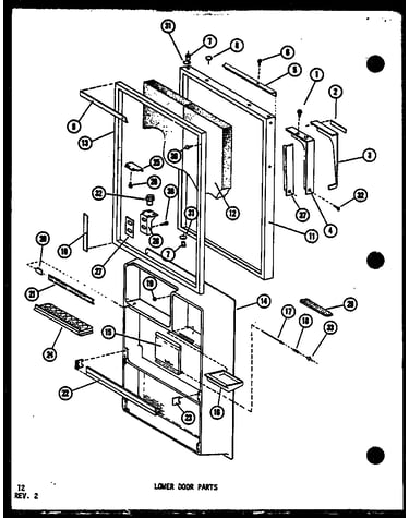 Lower door parts (tm518f-c/p75288-11wc) (tm518f/p75288-11w) (tm518f-a/p75288-11wa) (tm518f-l/p75288-11wl) (tm518f-g/p75288-11wg) (td523f-g/p75288-10wg) (td523f-l/p75288-10wl) (td523f-a/p75288-10wa) (td523f/p75288-10w) (td523f-c/p75288-10wc) (tm518f-c/p761