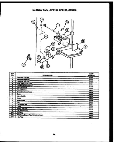 Ice maker parts (gfd160) (gfd180) (gfd200)