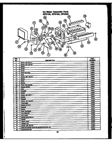 Ice maker parts (gfd160) (gfd180) (gfd200)