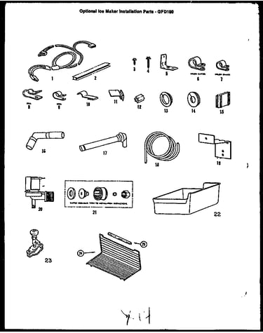 Optional ice maker installation parts