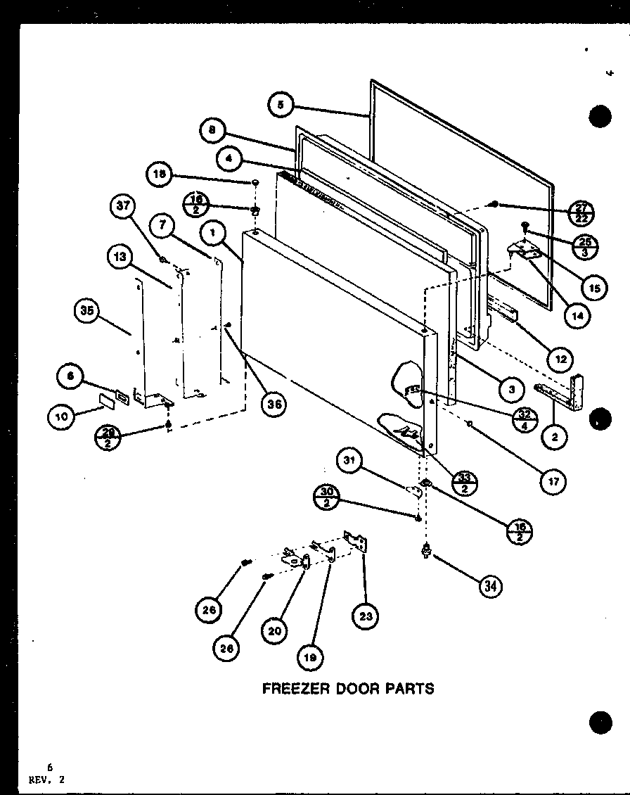 FREEZER DOOR PARTS (TR16K/P7791122W) (TR16K/P7791123W) (TRI16K/P7791124W) (TRI16K/P7791125W) (TRI16K/P7803237W) (TRI16K/P7803238W)