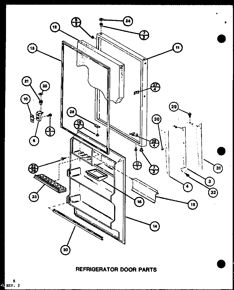 Refrigerator door parts (tr16k/p7791122w) (tr16k/p7791123w) (tri16k/p7791124w) (tri16k/p7791125w) (tri16k/p7803237w) (tri16k/p7803238w)