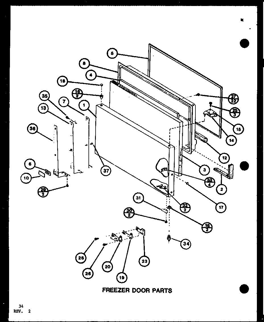 FREEZER DOOR PARTS (TR20K/P7791130W) (TR20K/P7791131W) (TRI20K/P7791132W) (TRI20K/P7791133W)