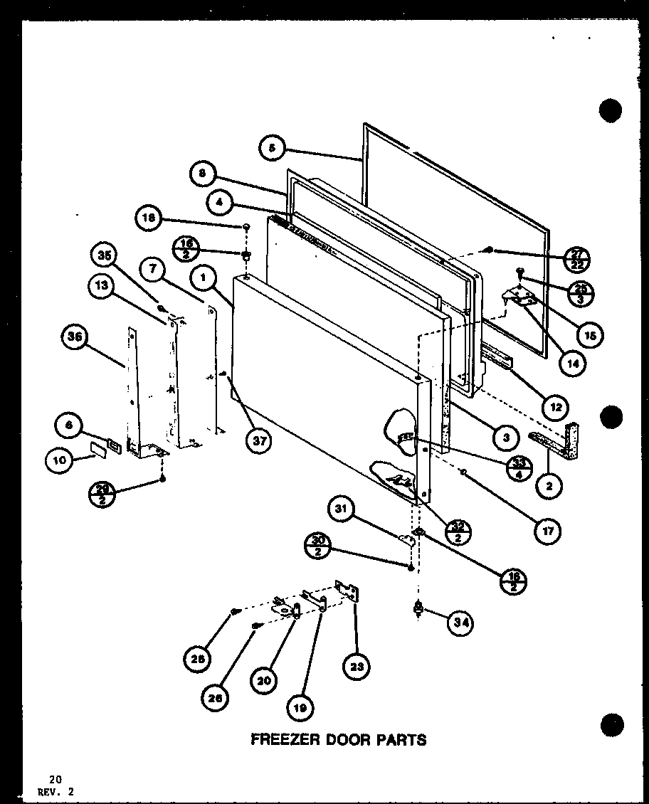 FREEZER DOOR PARTS (TC20K/P7803215W) (TC20K/P7803216W) (TCI20K/P7803217W) (TCI20K/P7803218W)