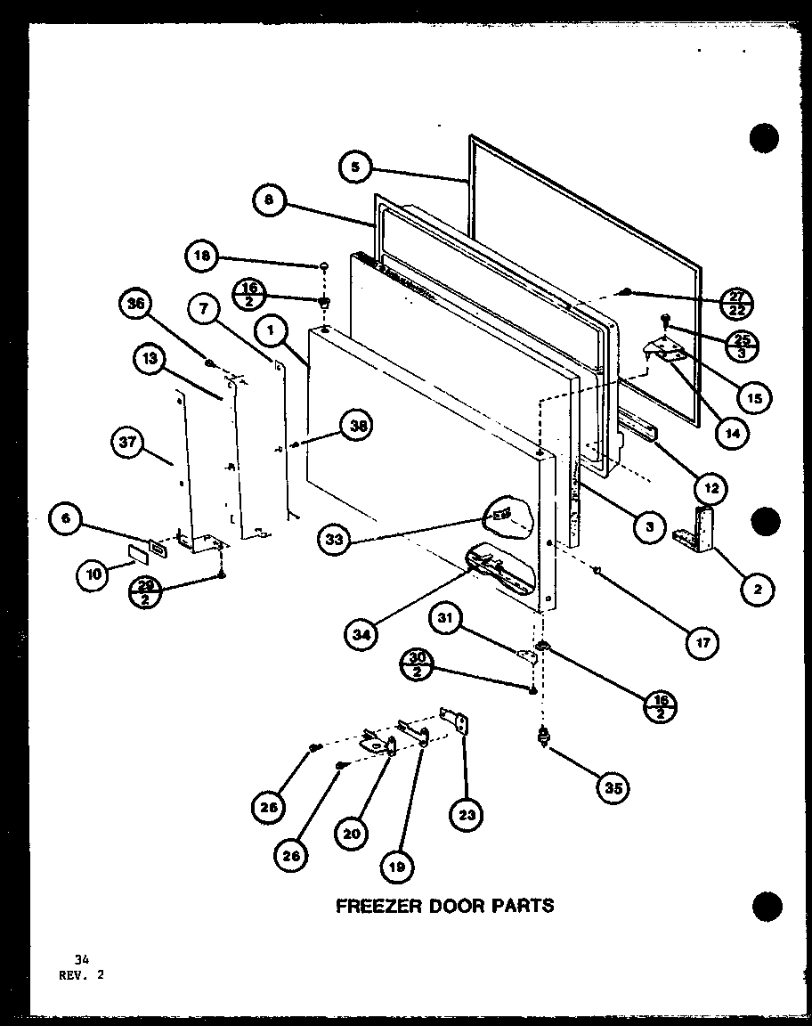 FREEZER DOOR PARTS (TC22K/P7803219W) (TCI22K/P7803220W) (TCI22K/P7803244W) (TC22K/P7859203W)