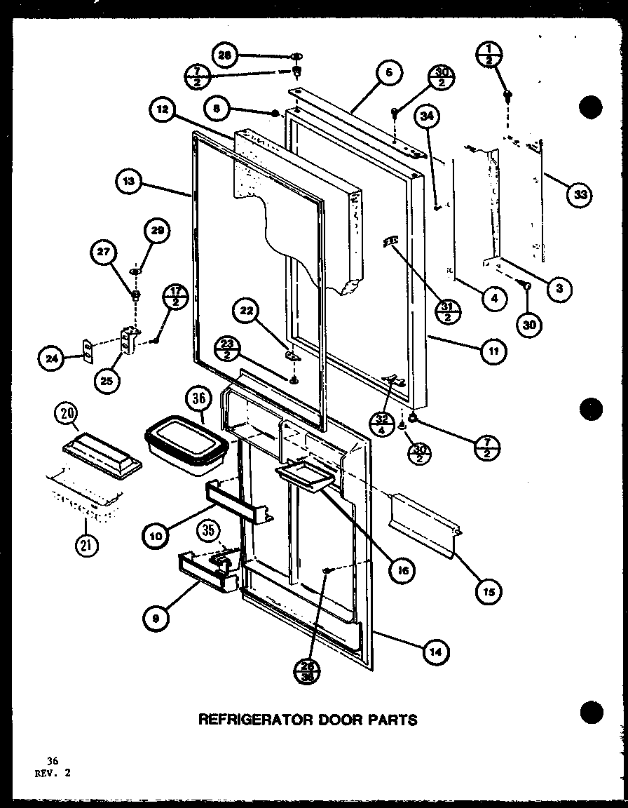 REFRIGERATOR DOOR PARTS (TC22K/P7803219W) (TCI22K/P7803220W) (TCI22K/P7803244W) (TC22K/P7859203W)