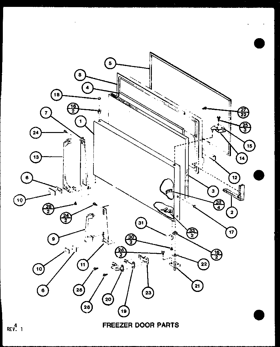 Freezer door parts (tm16g/p7651208w) (tr16g/p7651209w) (tm16spg/p7651212w)