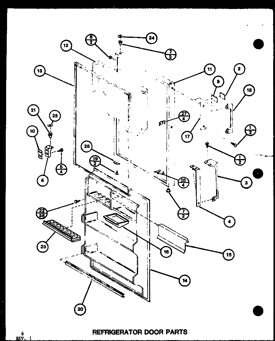 Refrigerator door parts (tm16g/p7651208w) (tr16g/p7651209w) (tm16spg/p7651212w)
