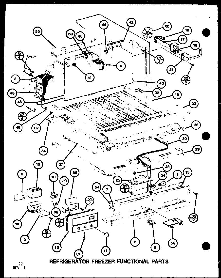 Refrigerator freezer functional parts (tm16g/p7651208w) (tr16g/p7651209w) (tm16spg/p7651212w)