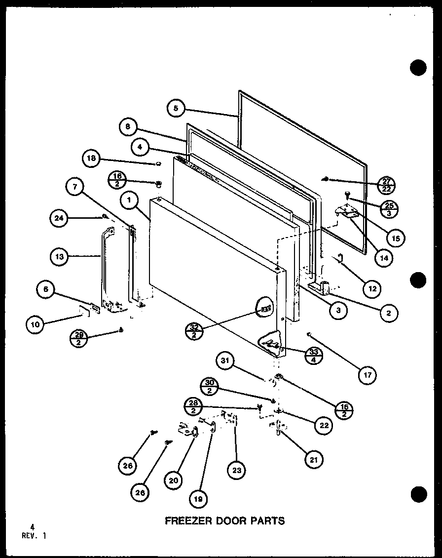 Freezer door parts (tl20g/p75535-18w) (tli20g/p75535-19w) (tl20g/p76512-26w) (tli20g/p76512-27w)