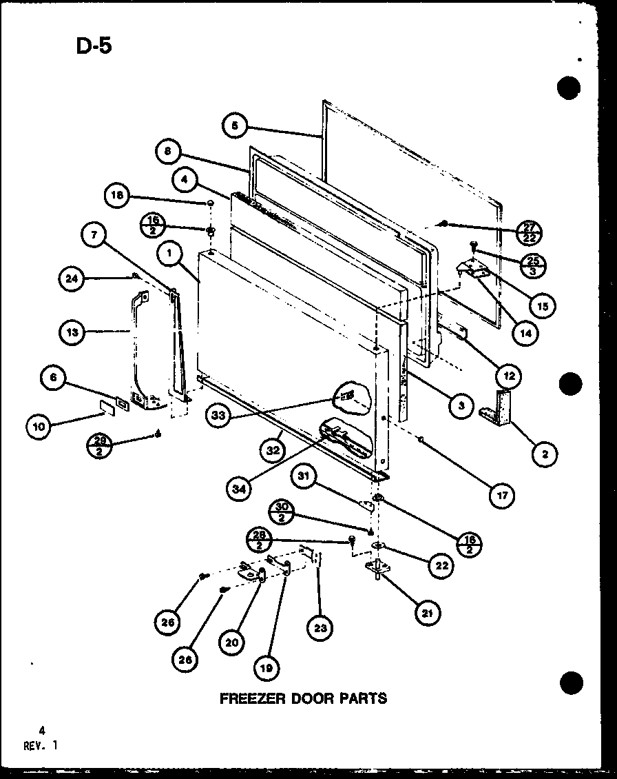 FREEZER DOOR PARTS (TC22G/P75535-14W) (TC22G/P76512-10W)