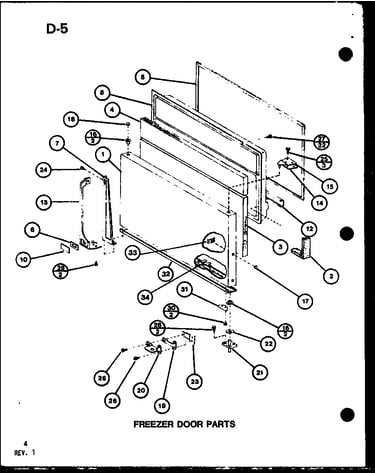 Freezer door parts (tc22g/p75535-14w) (tc22g/p76512-10w)