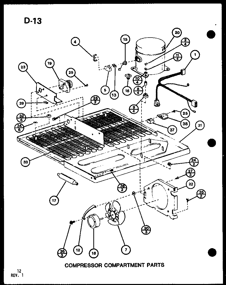 COMPRESSOR COMPARTMENT PARTS (TC22G/P75535-14W) (TC22G/P76512-10W)