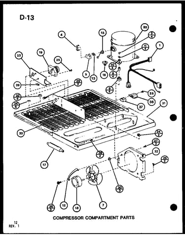 Compressor compartment parts (tc22g/p75535-14w) (tc22g/p76512-10w)