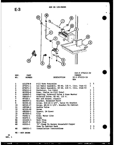 Add on ice-maker (ic-3/p76213-1w) (cic-4/p76213-2w)