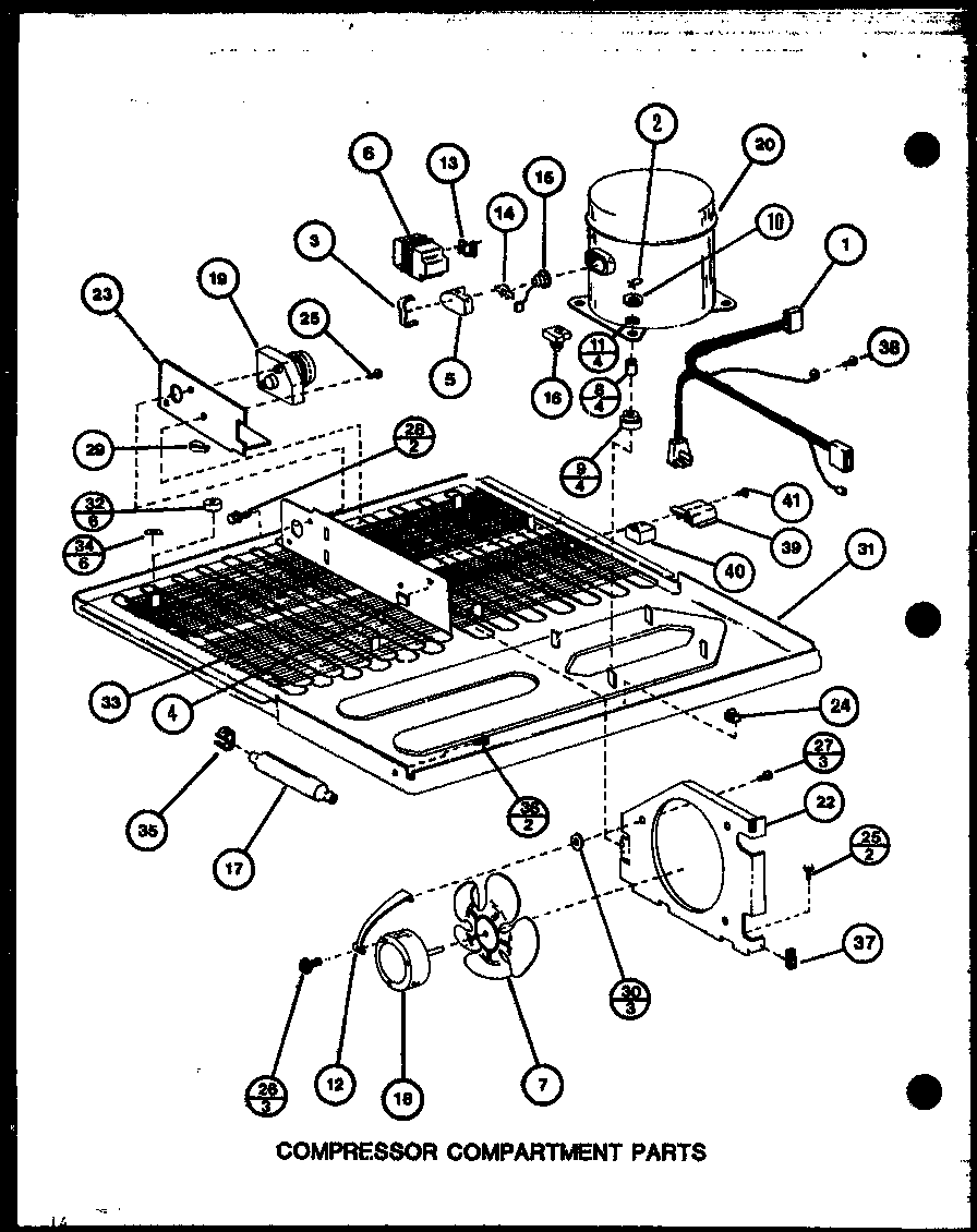 COMPRESSOR COMPARTMENT PARTS (TX18J/P7739041W) (TX18J/P7739042W) (TXI18J/P7739043W) (TXI18J/P7739044W)