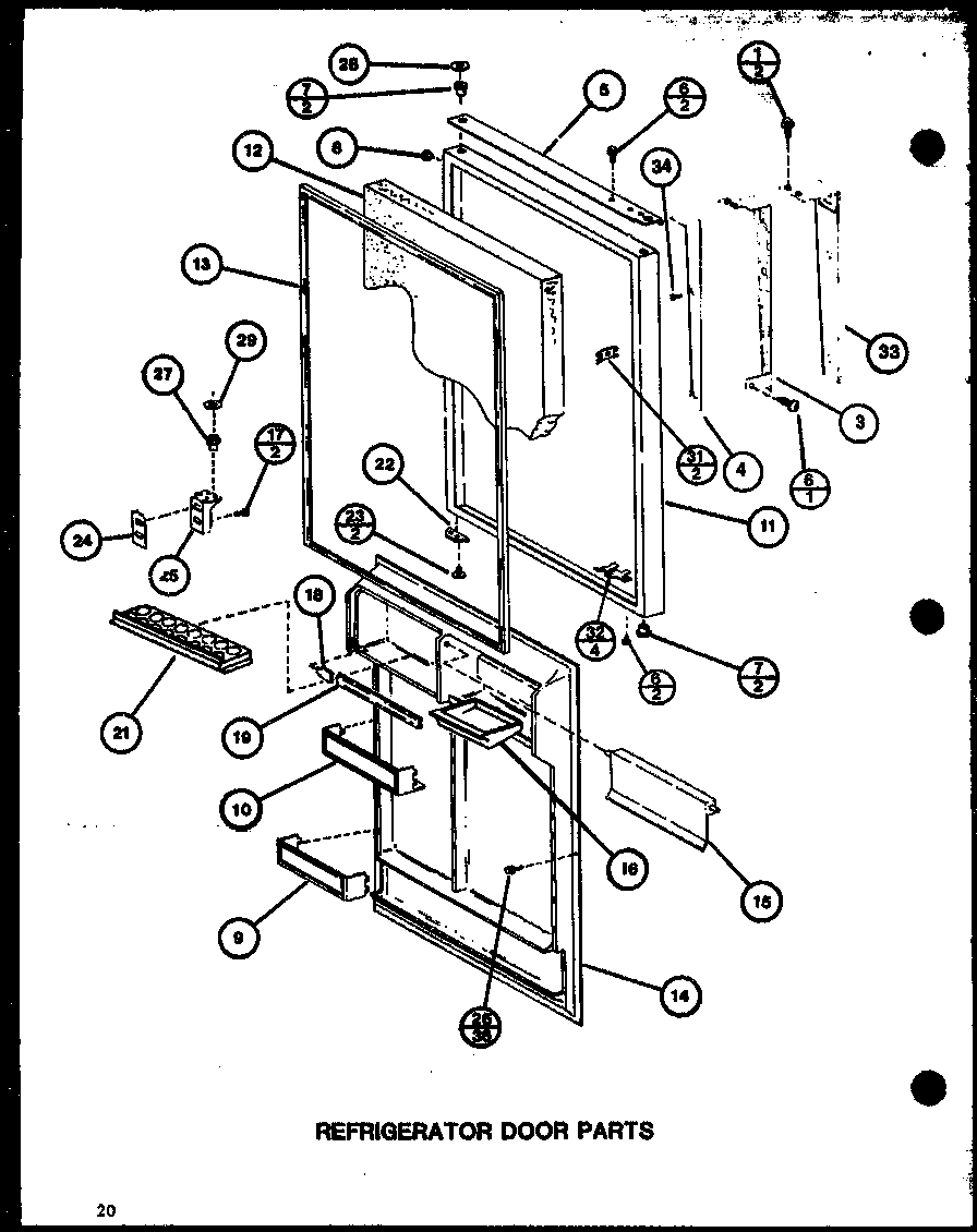 REFRIGERATOR DOOR PARTS (TX20J/P7739045W) (TX20J/P7739046W) (TXI20J/P7739047W) (TXI20J/P7739048W)