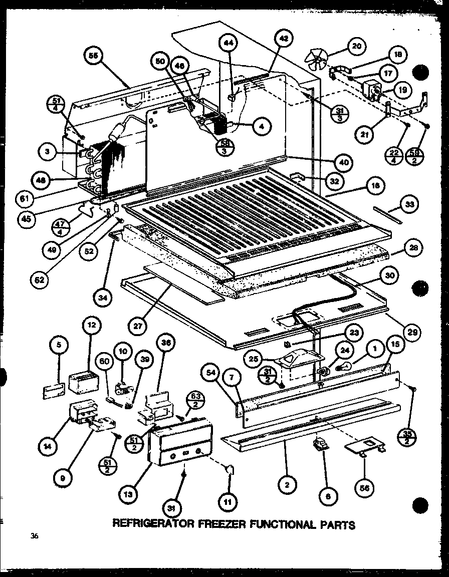 REFRIGERATOR FREEZER FUNCTIONAL PARTS (TX22J/P7739049W) (TXI22J/P7739050W)