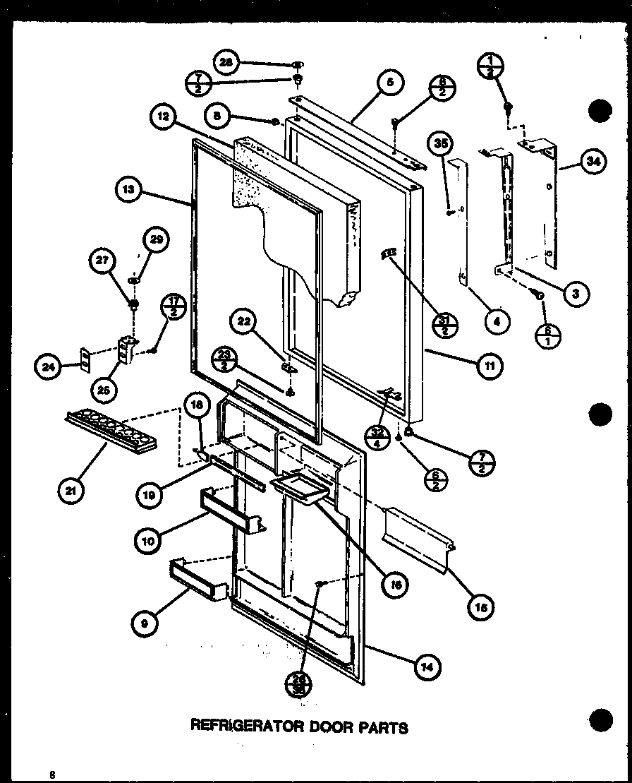 Refrigerator door parts (tli18j/p7739025w) (tl18j/p7739024w)