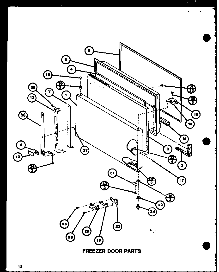 Freezer door parts (tl20j/p7739029w) (tli20j/p7739030w)