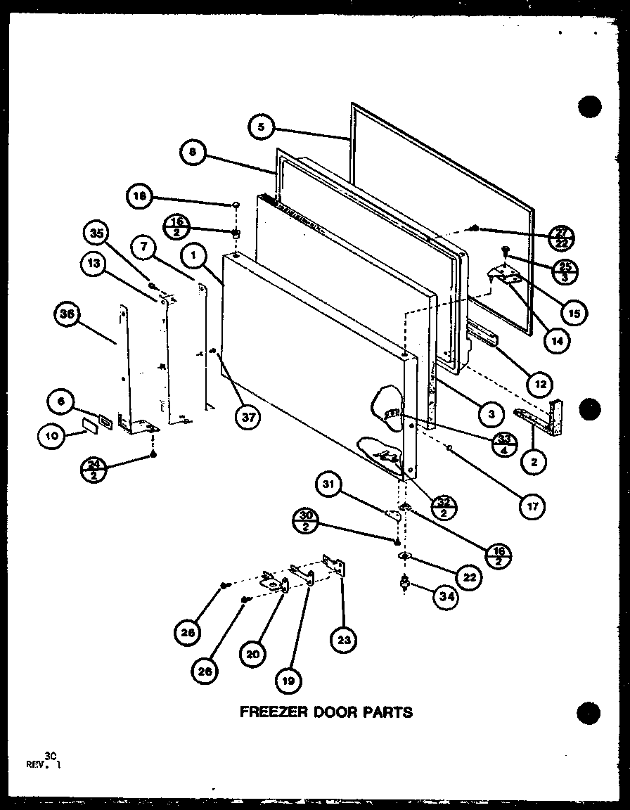 FREEZER DOOR PARTS (TL22J/P7739035W)