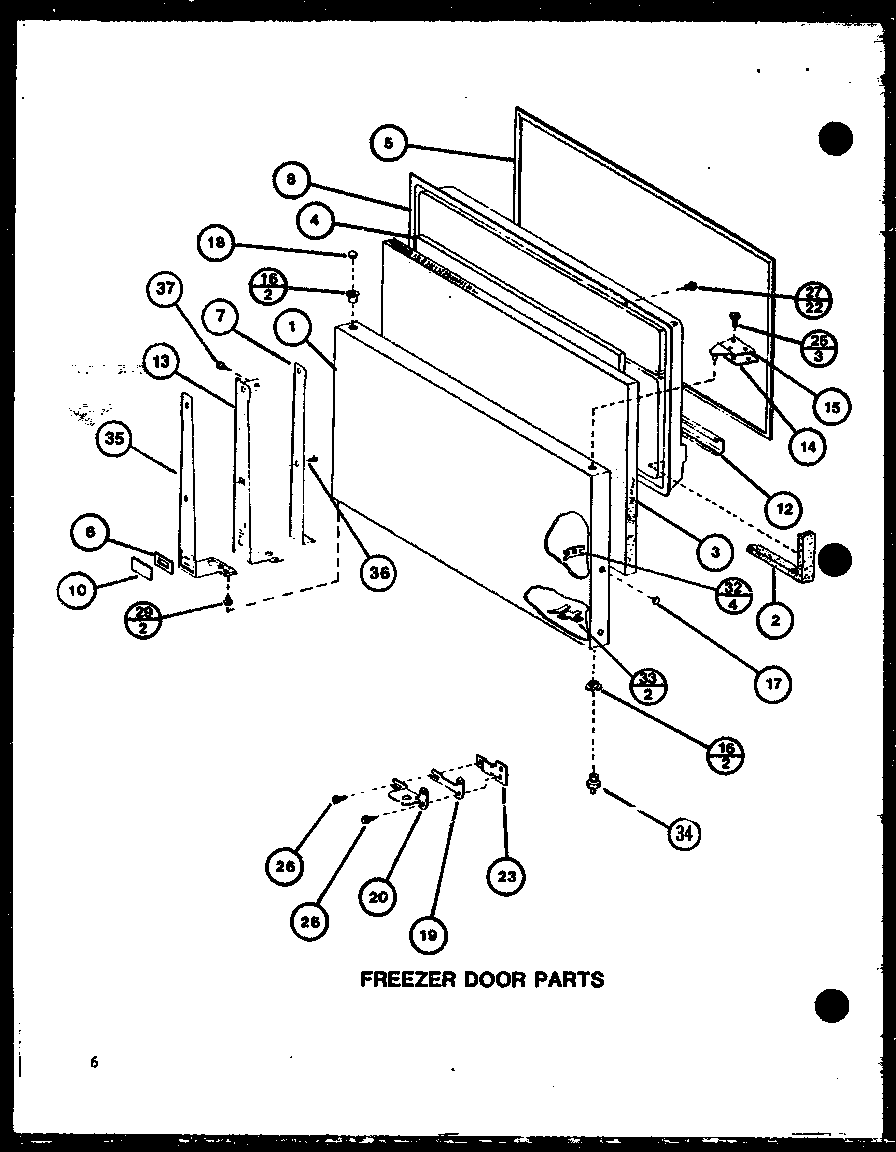 FREEZER DOOR PARTS (TM16K1/P7791108W) (TM16K1/P7791109W) (TM16K/P7791110W) (TM16K/P7791111W) (TMI16K/P7791112W) (TMI16K/P7791113W)