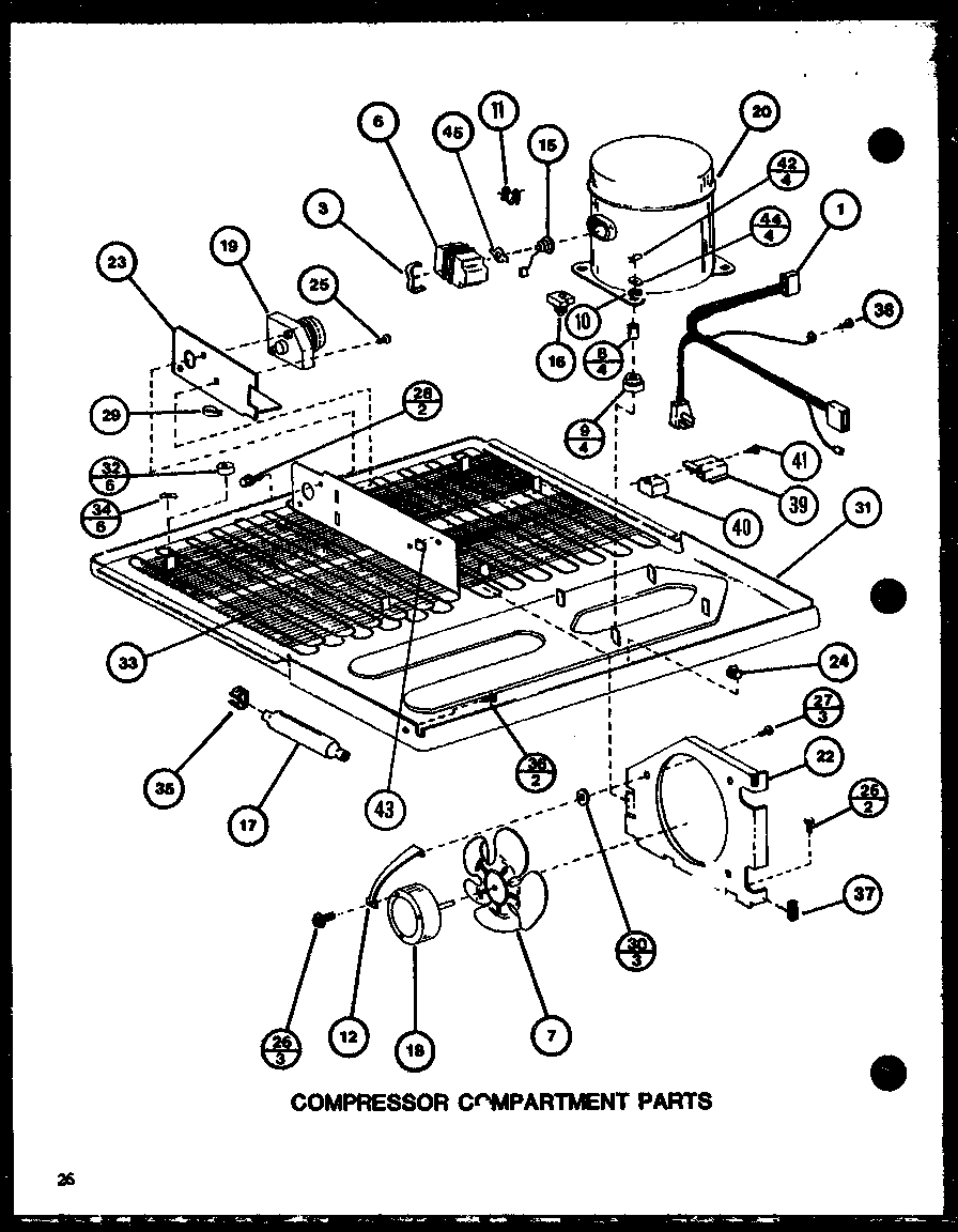 Compressor compartment parts (tm18k/p7791114w) (tm18k/p7791115w) (tmi18k/p7791116w) (tmi18k/p7791117w)