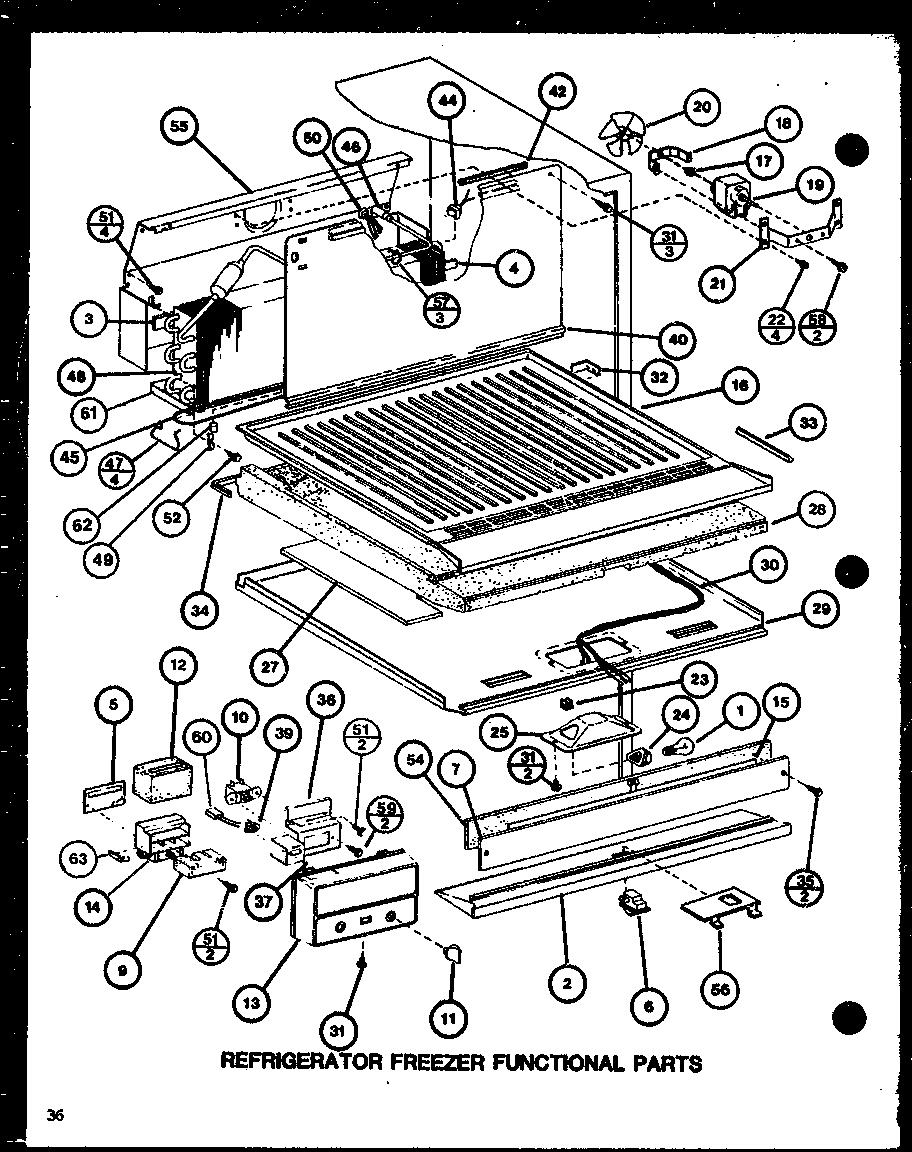 Refrigerator freezer functional parts (tm20k/p7791118w) (tm20k/p7791119w) (tmi20k/p7791120w) (tmi20k/p7791121w)