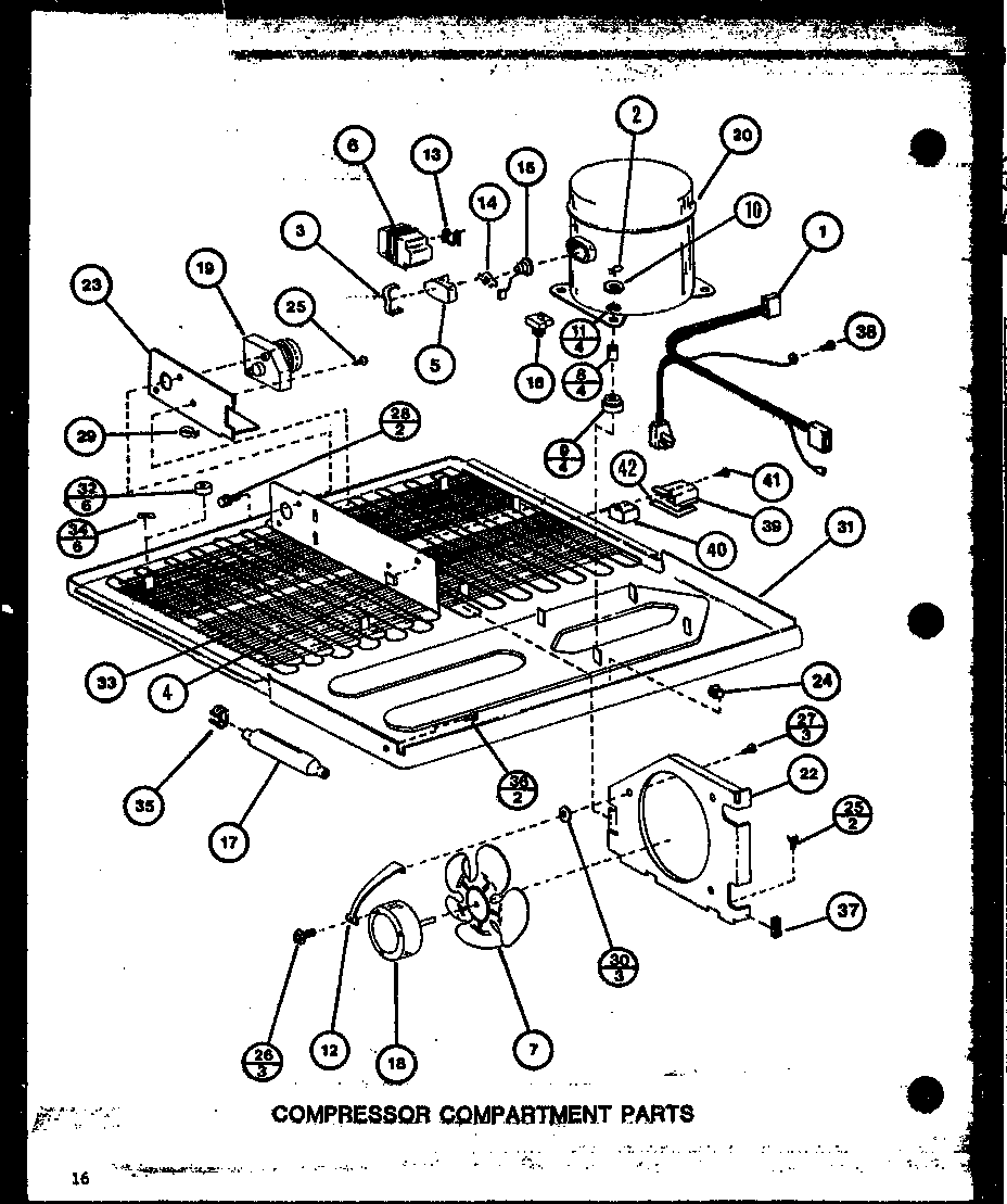 COMPRESSOR COMPARTMENT PARTS (TX18M/P7858506W) (TX18M/P7858507W) (TXI18M/P7858516W) (TXI18M/P7858517W) (TX18MB/P7858530W) (TX18MB/P7858531W)