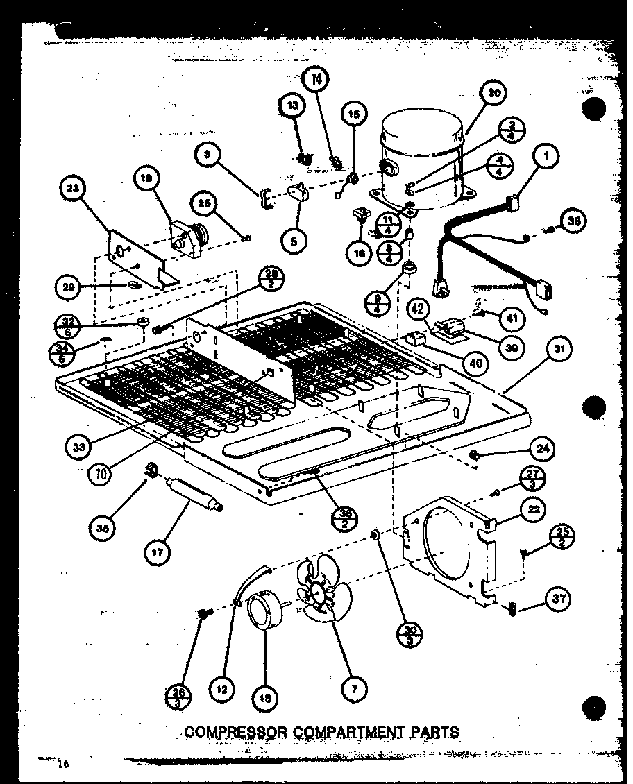 Compressor compartment parts (tl18m/p7858511w) (tl18m/p7858512w) (tli18m/p7858521w) (tli18m/p7858522w)