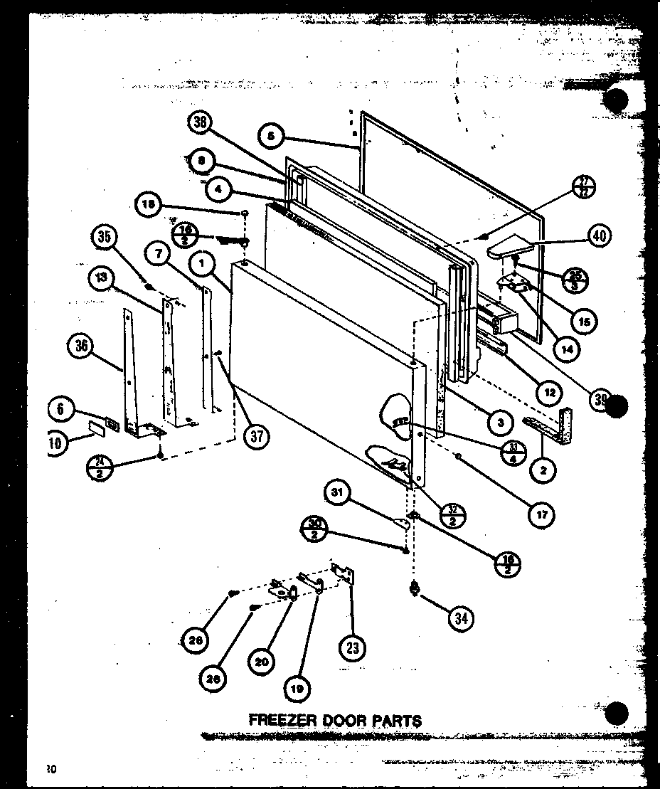 Freezer door parts (tl20m/p7858513w) (tl20m/p7858514w) (tli20m/p7858523w) (tli20m/p7858524w)