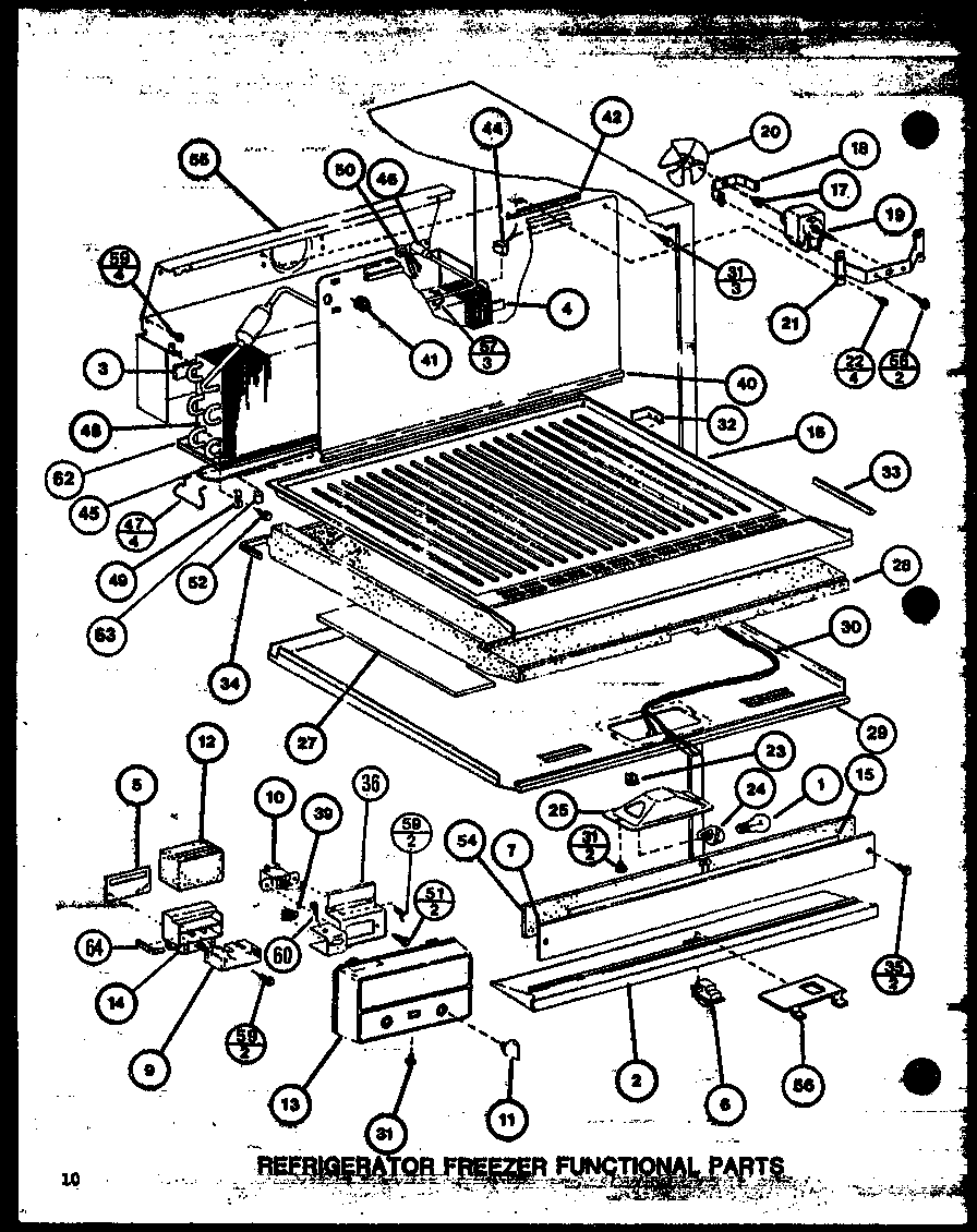Refrigerator freezer functional parts