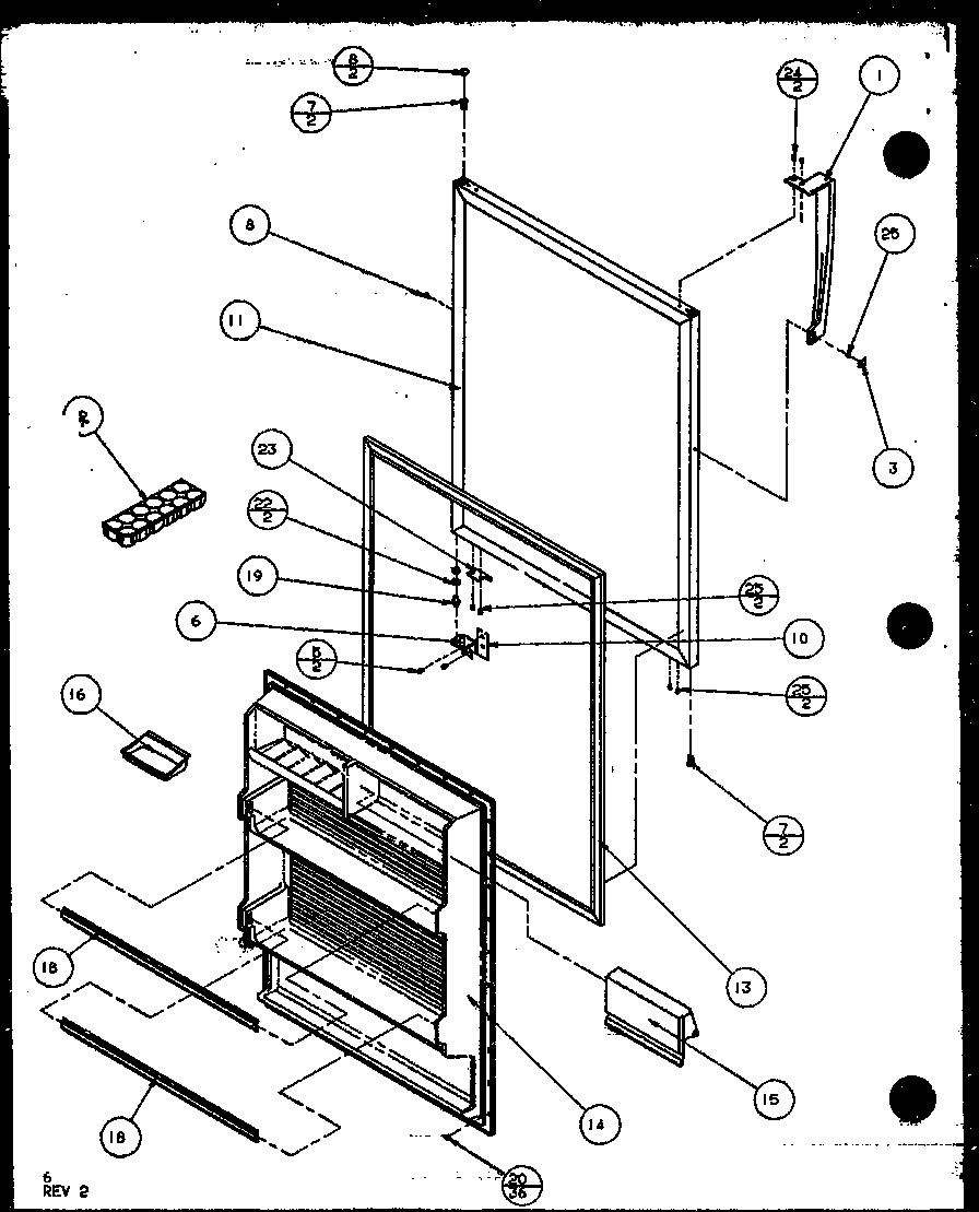 Refrigerator door (tr18qbw/p1111303ww) (tr18qbg/p1111303wg) (tr18qbl/p1111303wl) (tr18qbw/p111304ww) (tr18qbl/p1111304wl) (tr18qbg/p1111304wg) (tr18qb2w/p1111308ww) (tr18qb2l/p1111308wl) (trg18qbw/p1111310ww) (trg18qbg/p1111310wg) (trg18qbl/p1111310wl) (t