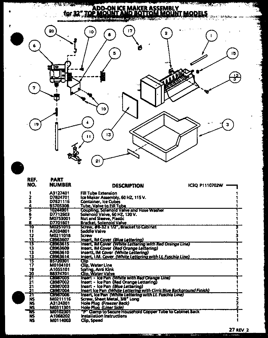 ADD-ON ICEMAKER