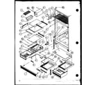 Amana TX18QL-P1111402WL refrigerator shelving and drawers diagram