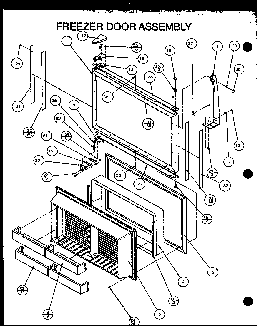 Freezer door assembly
