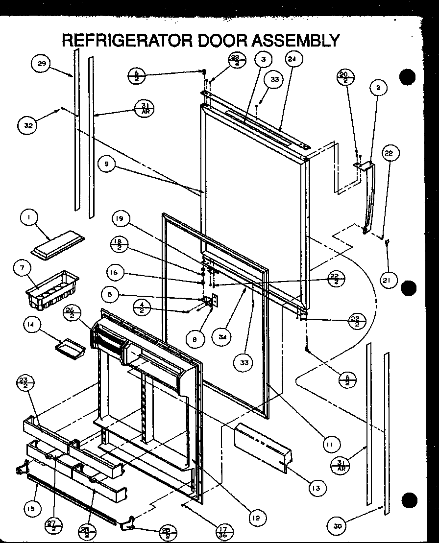 Refrigerator door assembly