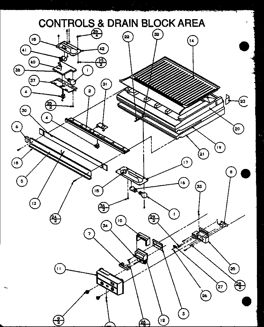 Controls & drain block area