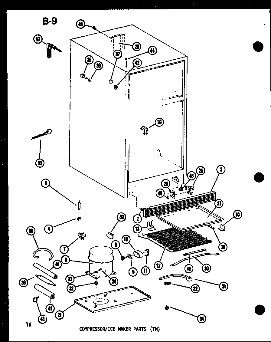 COMPRESSOR/ICE MAKER PARTS (TM) (TM14D-C/P73953-23WC) (TM14D-A/P73953-23WA) (TM14D-G/P73953-23WG) (TM14D/P73953-23W) (TM14D-L/P73953-23WL) (TM14D-C/P74645-1WC) (TM14D/P74645-1W) (TM14D-A/P74645-1WA) (TM14D-L/P74645-1WL) (TM14D-G/P74645-1WG) (TM14D-C/P7464