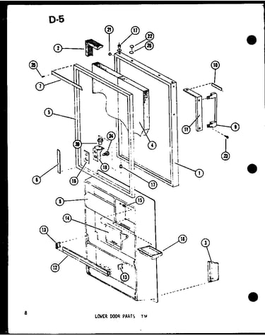 Lower door parts tm (tm14e-c/p74645-11wc) (tm14e-a/p74645-11wa) (tm14e-g/p74645-11wg) (tm14e/p74645-11w) (tm14e-l/p74645-11wl) (tm16e-l/p74645-13wl) (tm16e/p74645-13w) (tm16e-g/p74645-13wg) (tm16e-c/p74645-13wc) (tm16e-a/p74645-13wa)
