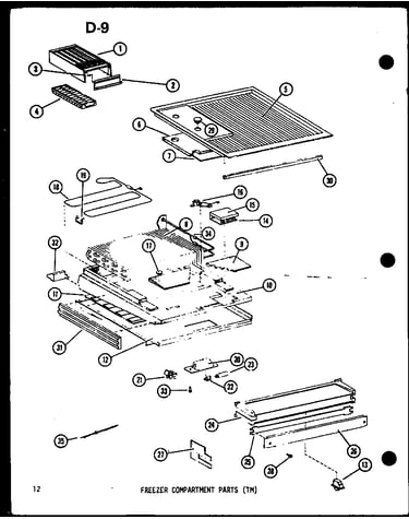 Freezer compartment parts (tm (tm14e-c/p74645-11wc) (tm14e-a/p74645-11wa) (tm14e-g/p74645-11wg) (tm14e/p74645-11w) (tm14e-l/p74645-11wl) (tm16e-l/p74645-13wl) (tm16e/p74645-13w) (tm16e-g/p74645-13wg) (tm16e-c/p74645-13wc) (tm16e-a/p74645-13wa)