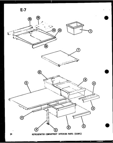 Refrigerator compartment interior parts (esrfc) (esrfc14e-g/p74645-12wg) (esrfc14e-a/p74645-12wa) (esrfc14e-c/p74645-12wc) (esrfc14e-l/p74645-12wl) (esrfc14e/p74645-12w) (esrfc16e-c/p74645-14wc) (esrfc16e/p74645-14w) (esrfc16e-a/p74645-14wa) (esrfc16e-l/p