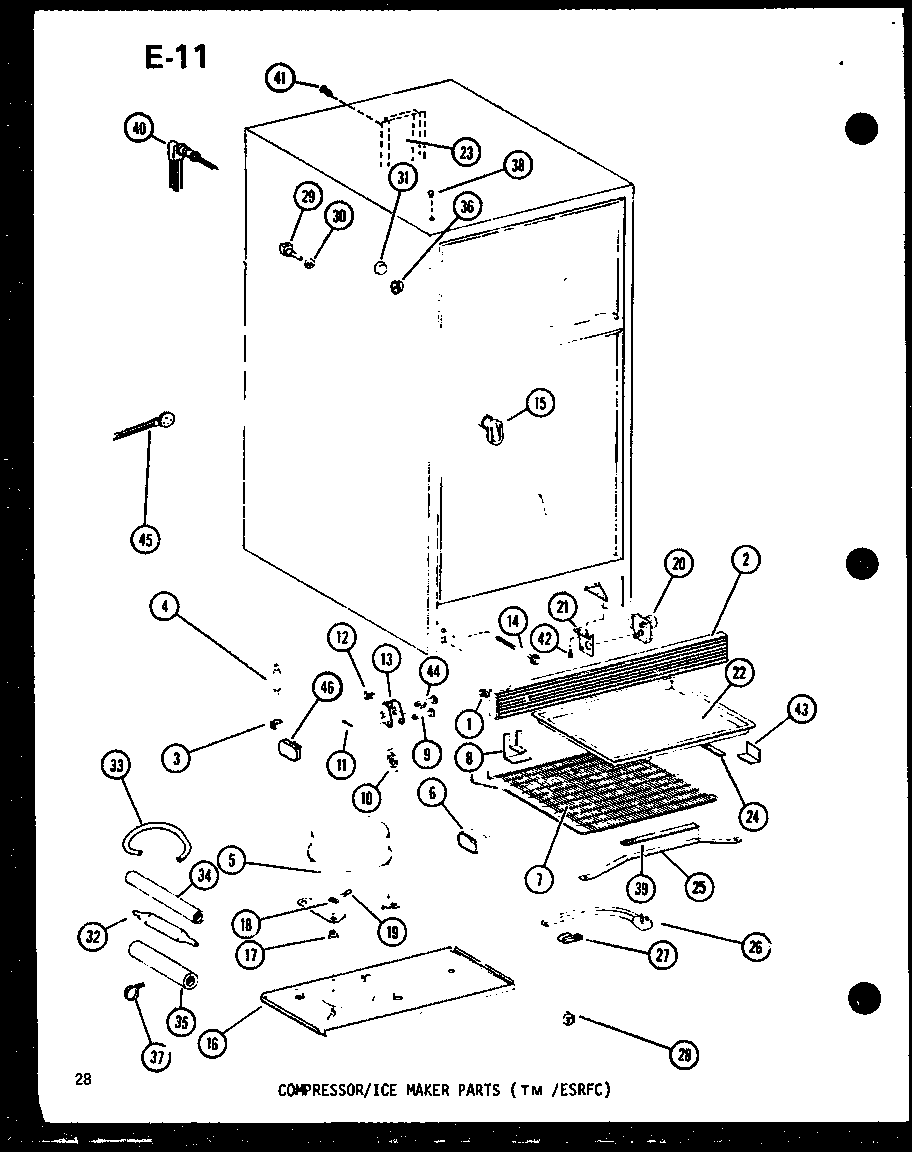 COMPRESSOR/ICE MAKER PARTS (TM /ESRFC) (ESRFC14E-G/P74645-12WG) (ESRFC14E-A/P74645-12WA) (ESRFC14E-C/P74645-12WC) (ESRFC14E-L/P74645-12WL) (ESRFC14E/P74645-12W) (ESRFC16E-C/P74645-14WC) (ESRFC16E/P74645-14W) (ESRFC16E-A/P74645-14WA) (ESRFC16E-L/P74645-14W