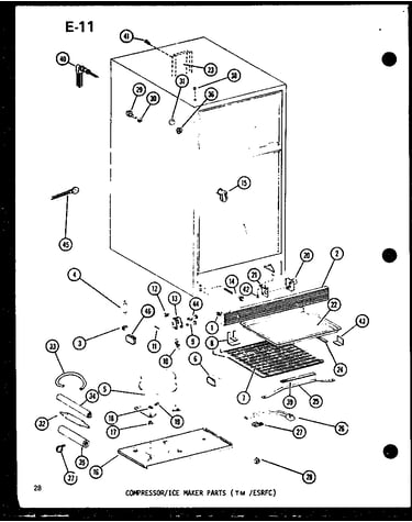 Compressor/ice maker parts (tm /esrfc) (esrfc14e-g/p74645-12wg) (esrfc14e-a/p74645-12wa) (esrfc14e-c/p74645-12wc) (esrfc14e-l/p74645-12wl) (esrfc14e/p74645-12w) (esrfc16e-c/p74645-14wc) (esrfc16e/p74645-14w) (esrfc16e-a/p74645-14wa) (esrfc16e-l/p74645-14w