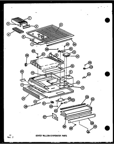 Center mullion/evaporator parts (tm-516f-c/p75658-6wc) (tm-516f-a/p75658-6wa) (tm-516f-g/p75658-6wg) (tm-516f/p75658-6w) (tm-516f-l/p75658-6wl) (tm-516e-c/p74645-15wc) (tm-516e/p74645-15w) (tm-516e-a/p74645-15wa) (tm-516e-l/p74645-15wl) (tm-516e-g/p74645-